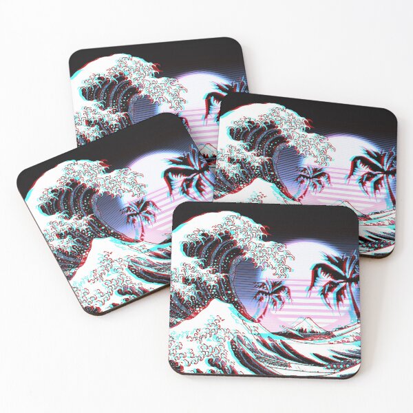 Item preview, Great Wave off Kanagawa Vaporwave Aesthetic designed and sold by ind3finite.
