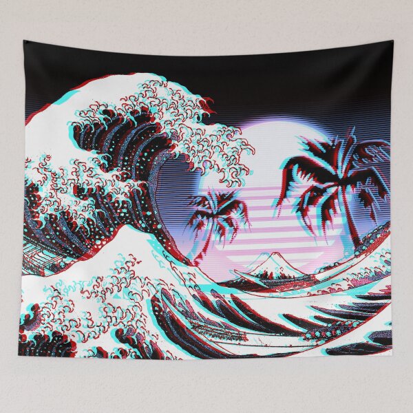 Item preview, Great Wave off Kanagawa Vaporwave Aesthetic designed and sold by ind3finite.
