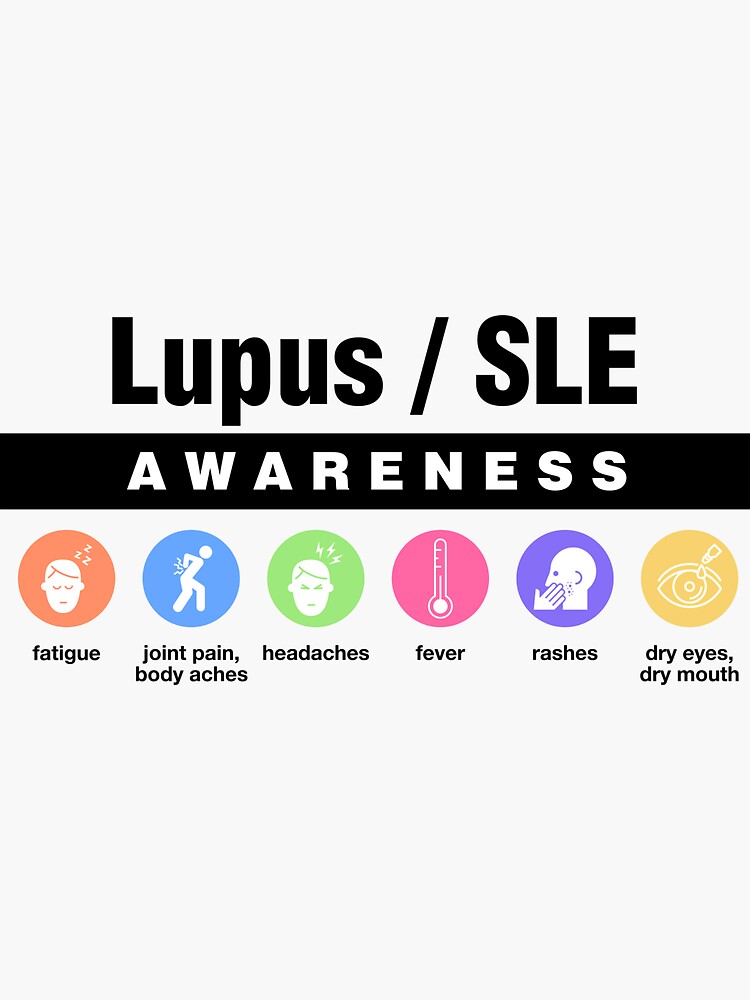 "Lupus Disability Awareness Symptoms" Sticker for Sale by SSFootball
