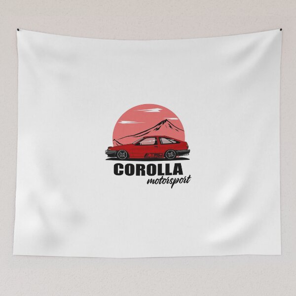 Item preview, Red Corolla Classic Car Japanese Sports JDM Cars designed and sold by anjanaartz.