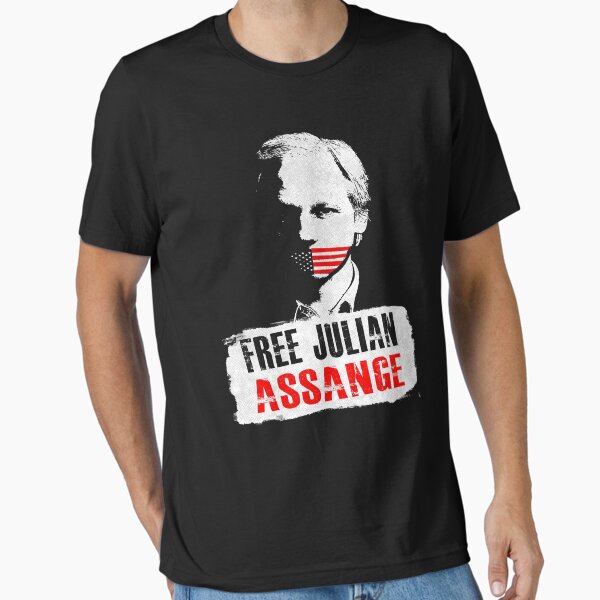 Vista previa del artículo con la obra «Julian Assange libre», diseñado y vendido por kurticide.