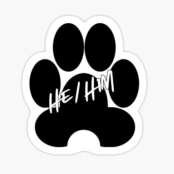 Pawprint Pronouns - Masc Sticker