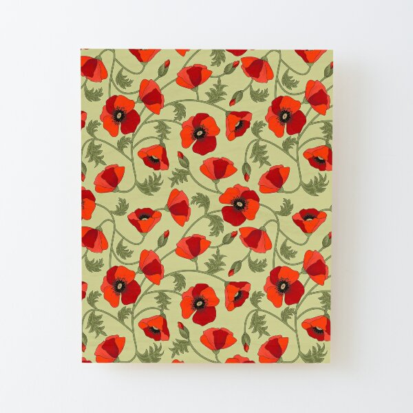 Summer Red Poppies Wood Mounted Print