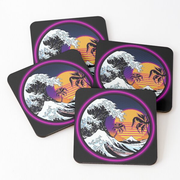 Item preview, Great Wave 80s Vaporwave Aesthetic designed and sold by ind3finite.