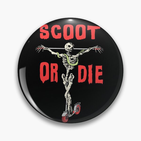 Item preview, Scoot or Die Skeleton Scooter Meme Shirt Sticker  designed and sold by blueversion.