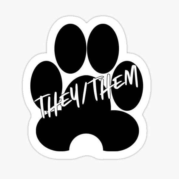 Pawprint Pronouns - Neutral Sticker