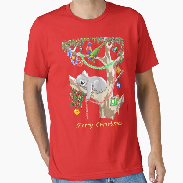 Item preview, Sleepy Christmas Koala and Lorikeets designed and sold by JumpingKangaroo.