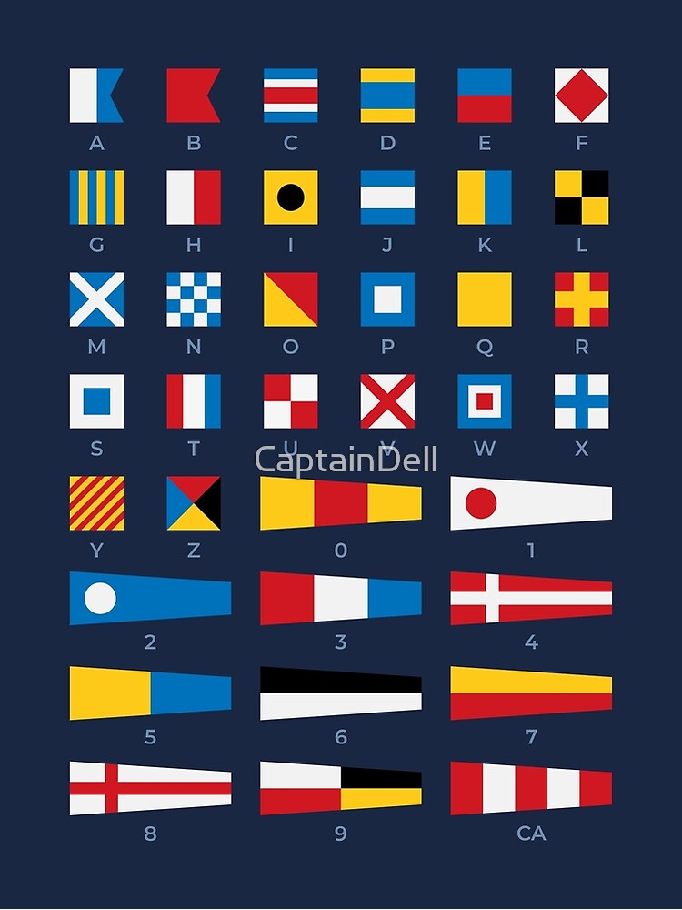 Discover Nautical Maritime Signal Flags Alphabet poster Premium Matte Vertical Poster
