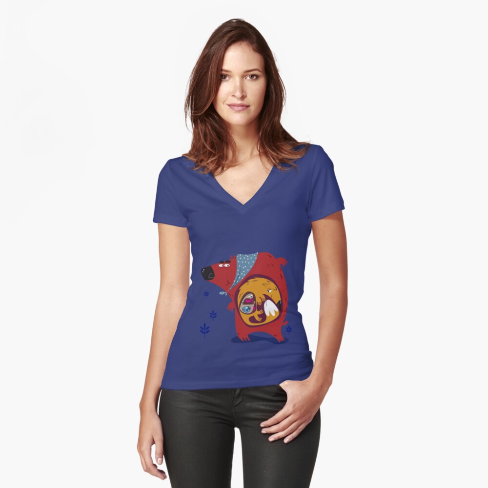 Item preview, Fitted V-Neck T-Shirt designed and sold by 7115.