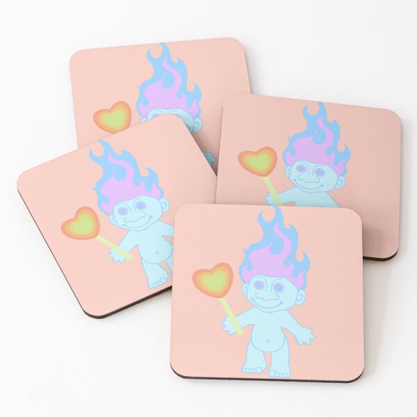 Item preview, troll doll flame hair with lollipop heart pastel graphic  designed and sold by FIGGITY FERN.