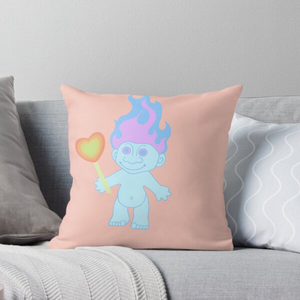 Item preview, troll doll flame hair with lollipop heart pastel graphic  designed and sold by FIGGITY FERN.