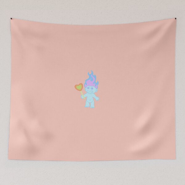 Item preview, troll doll flame hair with lollipop heart pastel graphic  designed and sold by FIGGITY FERN.