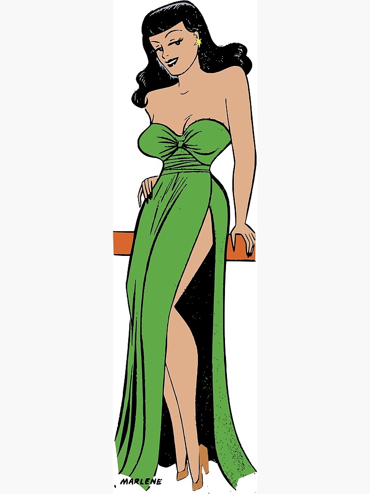 Vintage Marlene Sexy Pin Up Girl Green Dress Poster By Pdgraphics Redbubble 8958