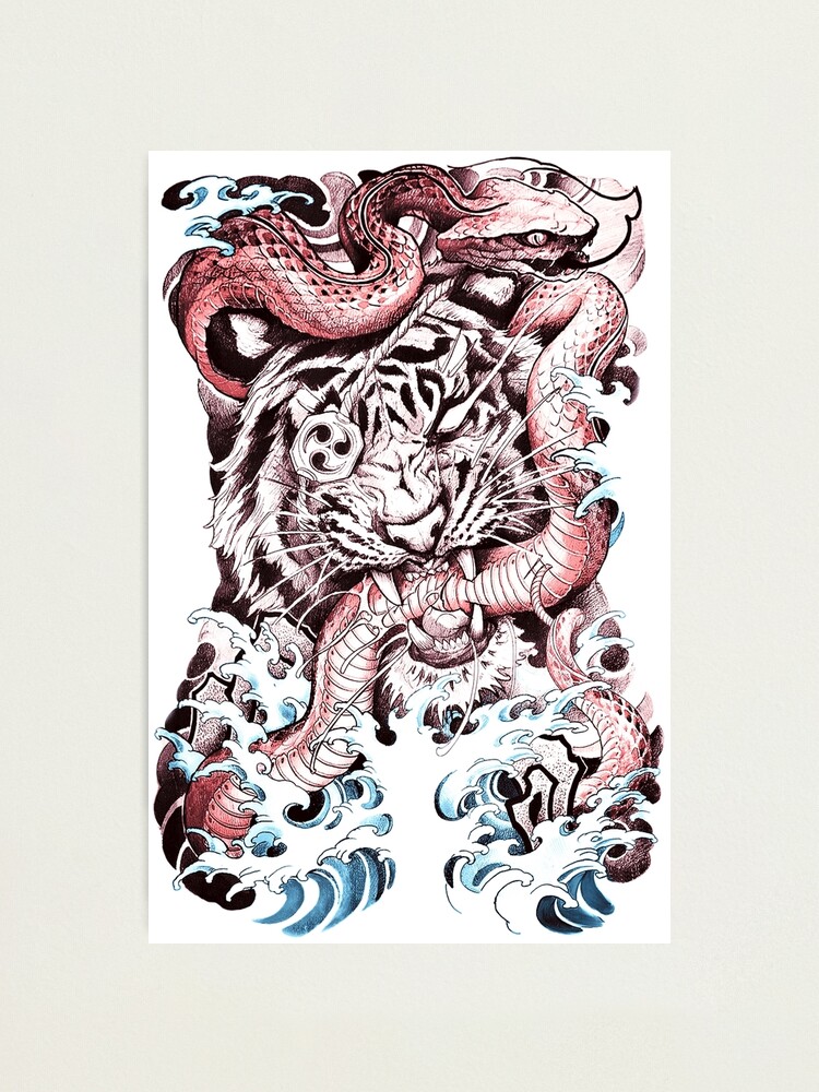 Tiger and Snake, Tora Tora, Japanese Tiger Tattoo, Hebi tattoo​
