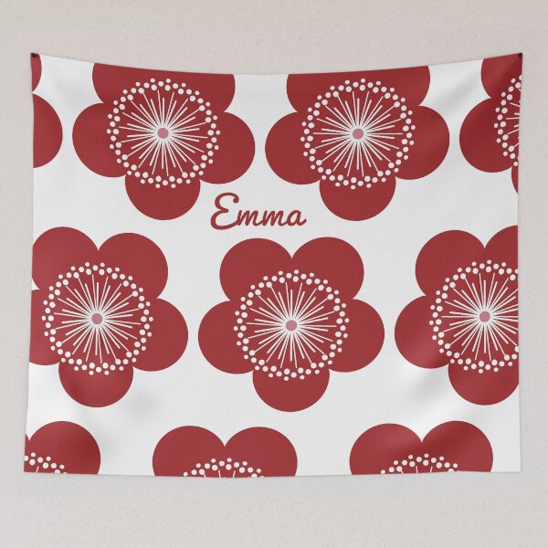 Item preview, Spring Blossoms - Red - Emma designed and sold by Caryn Bourke.