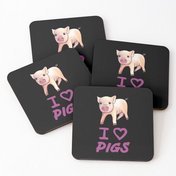 Item preview, Purple I Love Pigs, Cute Funny Pig  designed and sold by Mochi-Merch.