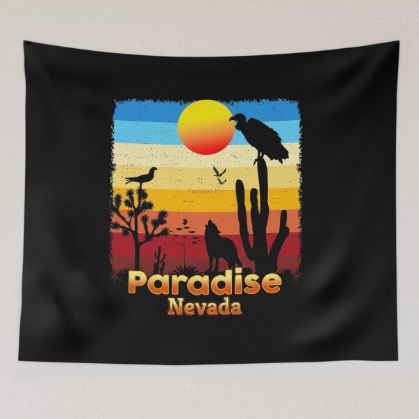 Item preview, Paradise Nevada NV  Cactus Vulture Coyote Sunset Retro Desert designed and sold by Cuatrocaminos.