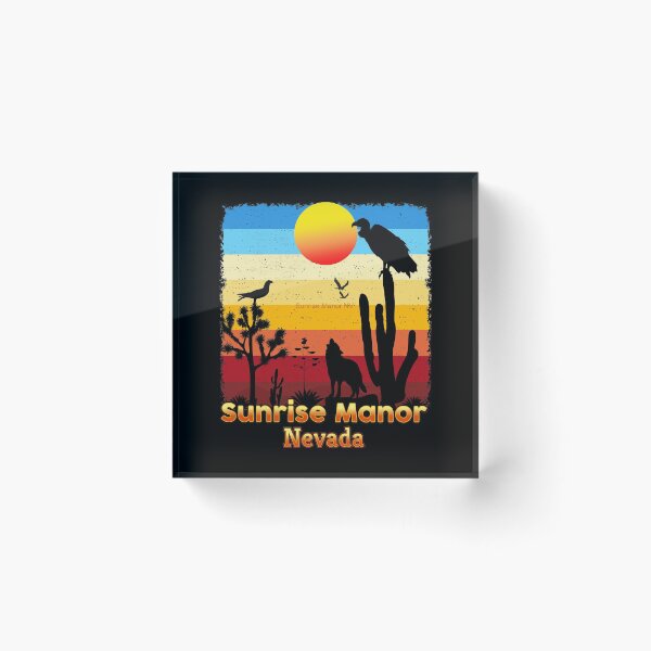 Item preview, Sunrise Manor Nevada NV  Cactus Vulture Coyote Sunset Retro Desert designed and sold by Cuatrocaminos.