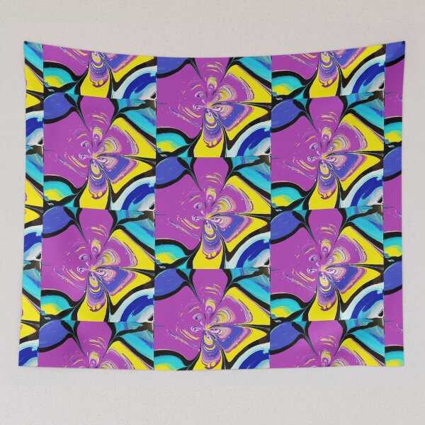 Item preview, Patrón fresco con tonos de azul, amarillo y morado. designed and sold by Dog Hair and Healing.