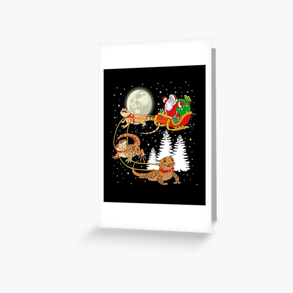 Bearded Dragon Christmas Tree, Funny Bearded Dragons, Santa Bearded Dragon Xmas, Bearded Dragon Lover Christmas Greeting Card