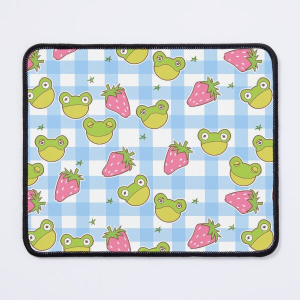 Item preview, Cottagecore Froggies on Blue Gingham designed and sold by Cass Noel Studio.