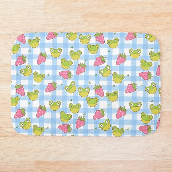 Artikelvorschau, Cottagecore Froggies auf Blue Gingham entworfen und verkauft von Cass Noel Studio.