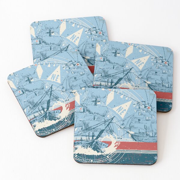 Item preview, Vintage Sailboats Nautical Compass Aesthetic designed and sold by Maria Garcia.