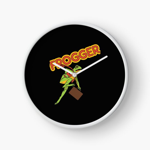 Frogger Arcade Game Wall Clock, Black