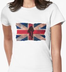 Cycling Sprinter on UK Flag Women's Fitted T-Shirt