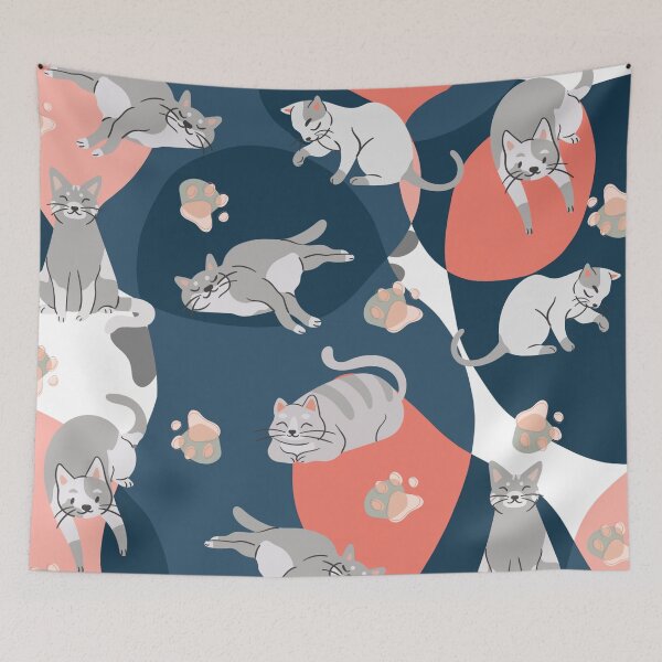 Item preview, Aesthetic cute cats pattern designed and sold by sheeshStore.