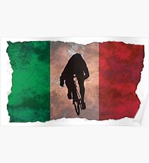 Cycling Sprinter on Italian Flag Poster