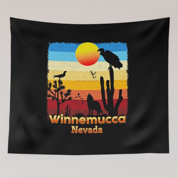 Item preview,  Winnemucca Nevada NV  Cactus Vulture Coyote Sunset Retro Desert designed and sold by Cuatrocaminos.