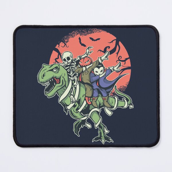 Item preview, Fun Halloween Dabbing Vampire, Skeleton & Jack-o-Lantern Riding a T-Rex designed and sold by SLAG-Creative.