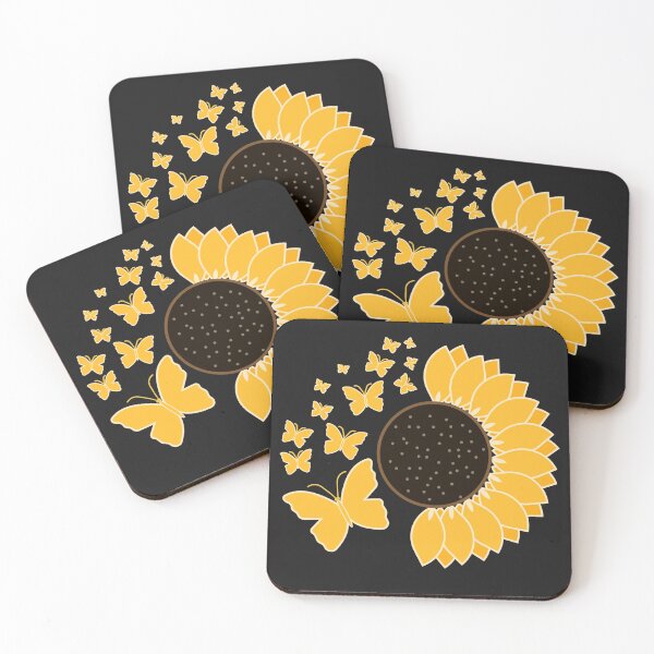 Item preview, sunflower with butterflies  designed and sold by Art Shadow.