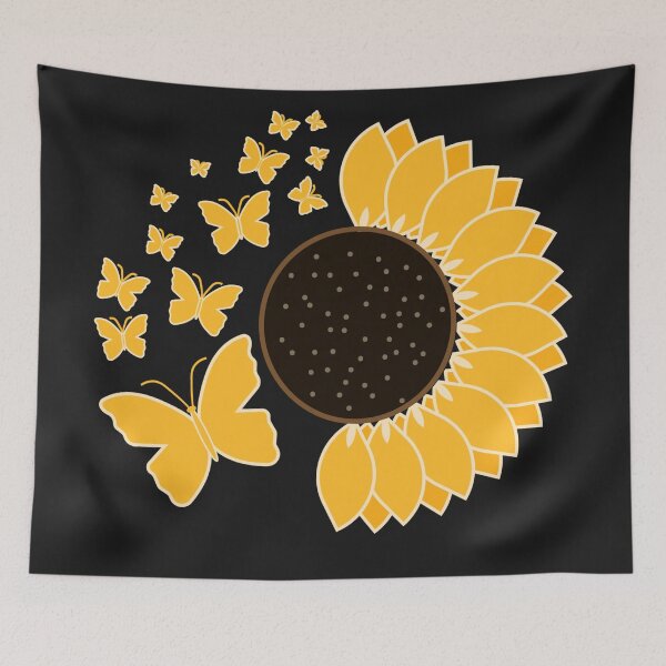 Item preview, sunflower with butterflies  designed and sold by Art Shadow.