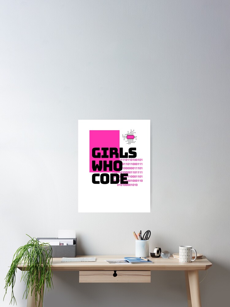 Thumbnail 2 of 3, Poster, Girls Who Code - Black designed and sold by Spellhammer.