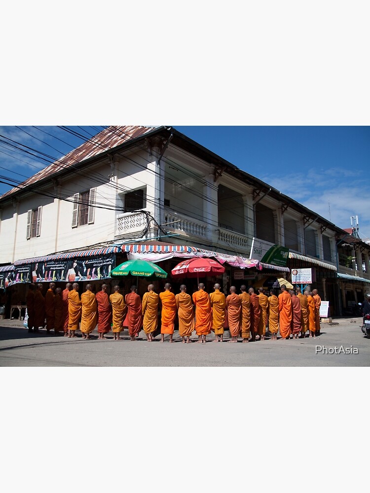 Monks collecting Alms by PhotAsia