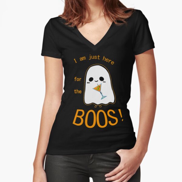 Ich bin hier für die BOOS! Tailliertes T-Shirt mit V-Ausschnitt
