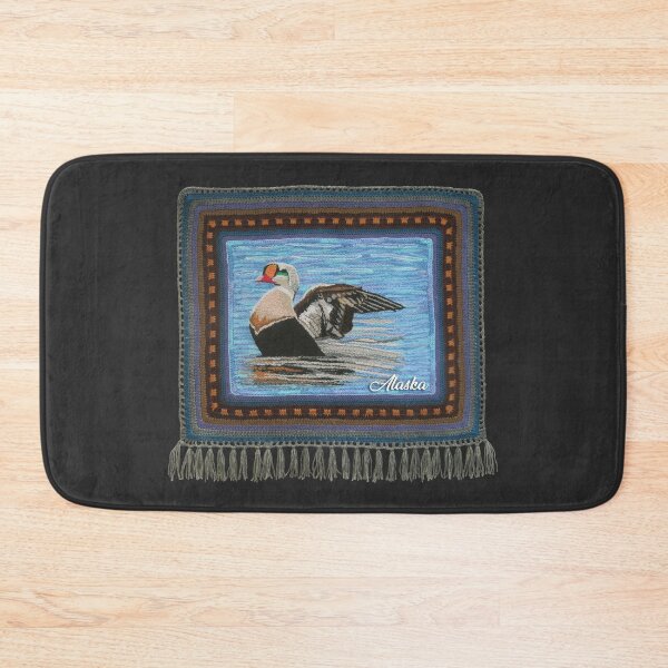 Item preview, Alaska Eider duck Alaskan fiber art embroidery designed and sold by nadya.