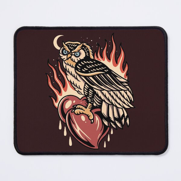 Item preview, Vintage Owl and Flaming Heart designed and sold by SLAG-Creative.