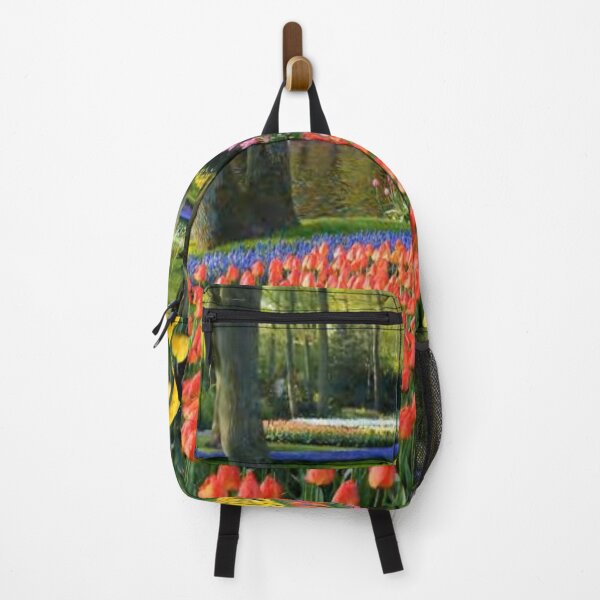 Item preview, Beautiful European garden with tulips, trees and a pond designed and sold by LiveToLearn.
