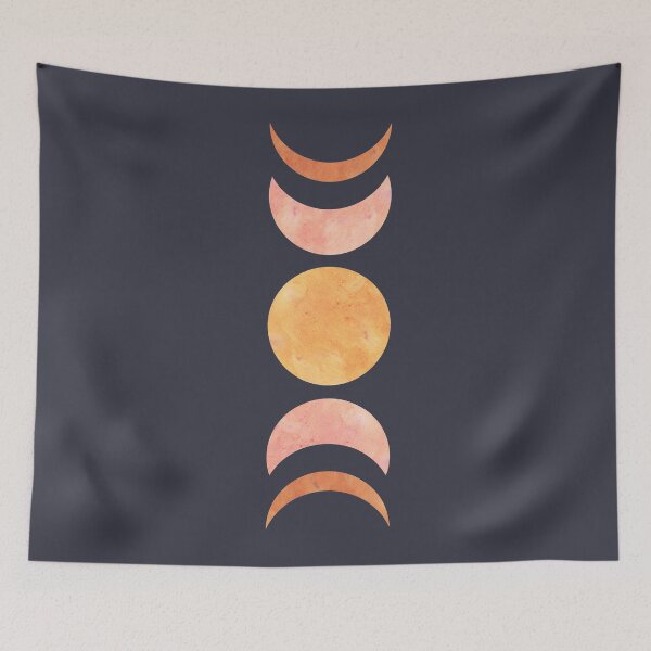 Item preview, Orange and pink moon phases designed and sold by WhalesWay.