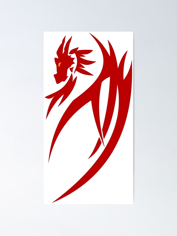 Póster «Tatuaje tribal del dragón rojo» de AdiDsgn | Redbubble
