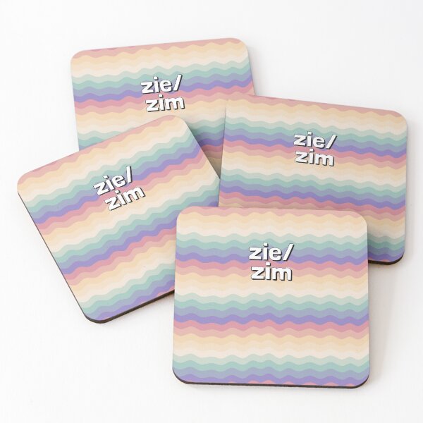 Item preview, Zie Zim Pronouns Multicoloured Pastel Waves designed and sold by cashewdays.