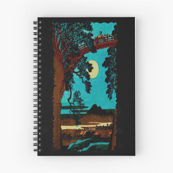 Item preview, Vintage Japanese Art Landscape featuring a bridge and Mt Fuji designed and sold by KathteeDesign.