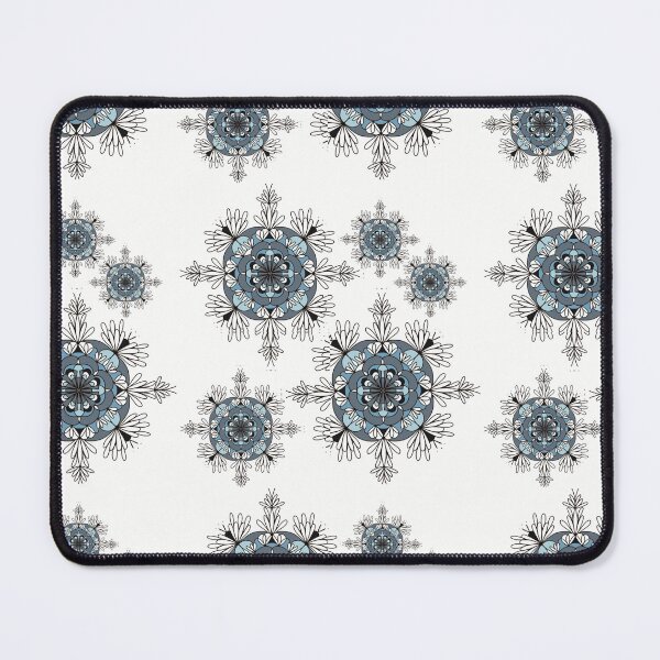 Item preview, Flower Design White and Blue Pattern designed and sold by Artistestella.