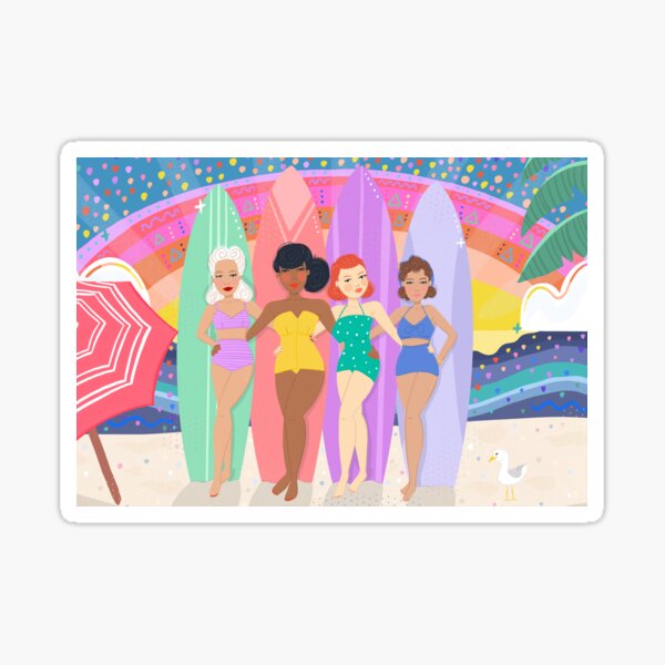 Vintage Women in Bikinis Sticker