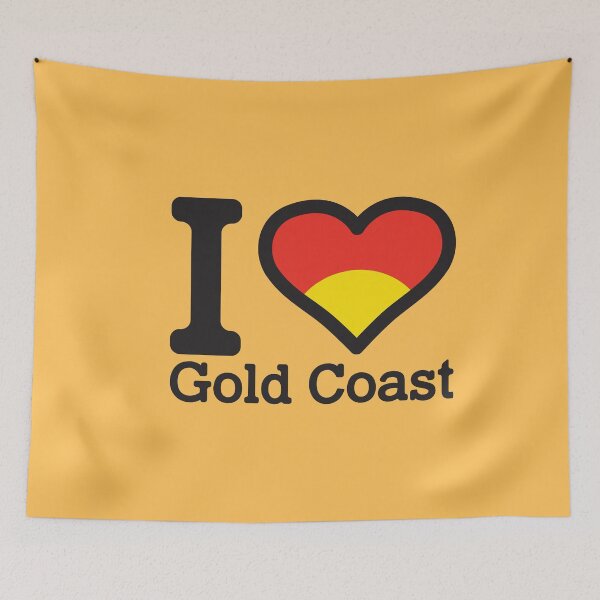 Item preview, “I love Gold Coast” AFL & AFLW Inspired Apparels, Merchandise, T Shirts, Leggings, Skirt, Mask, Apron, Eco Bag designed and sold by Ink Inc.