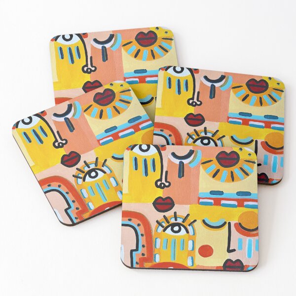 Item preview, Colorful abstract faces - Art print designed and sold by Ysivie.