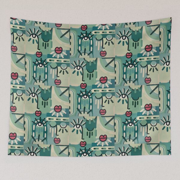 Item preview, Colorful abstract faces - Art print designed and sold by Ysivie.